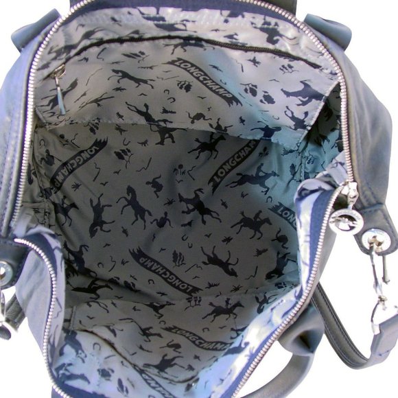 LONGCHAMP Le Pliage Cuir Navy Lambskin Leather Cross Body Bag - $565 - Picture 10 of 14